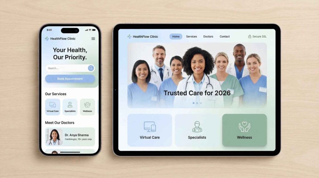 Health service website design