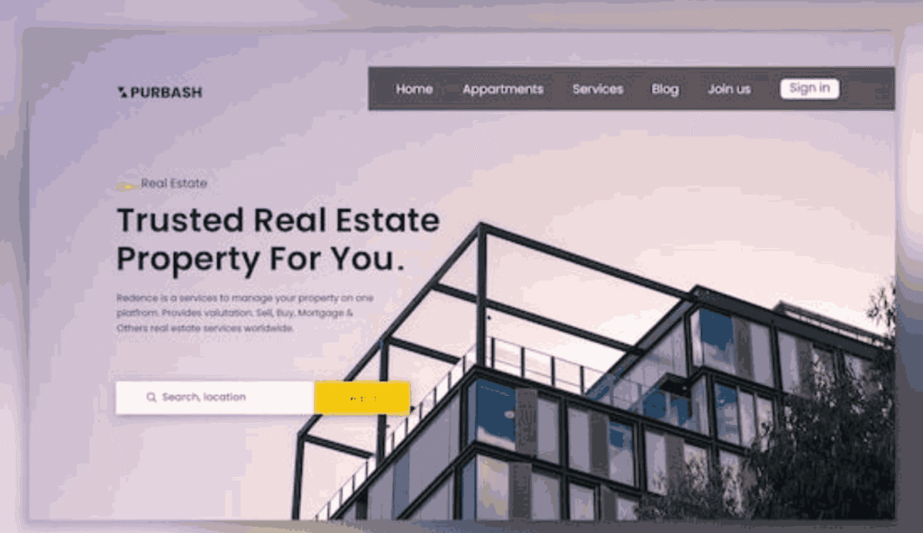 Real estate website UIUX